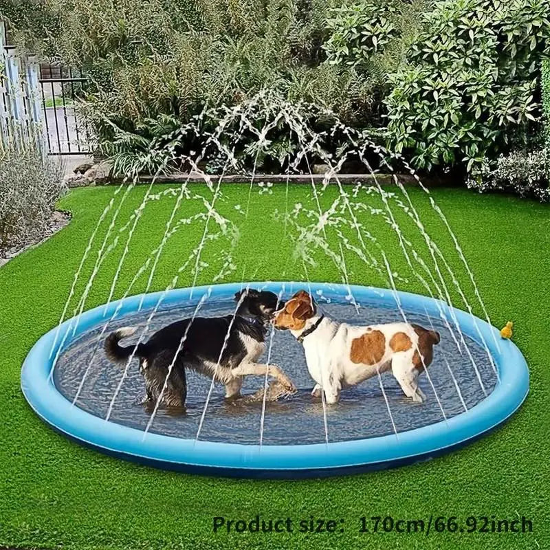 Outdoor Dog Water Sprinkler Pad, Portable Non-Slip Fun Pet Splash Pad for Bathing and Play, Outdoor Pet Shower Soaker #GLOBAL PICKS